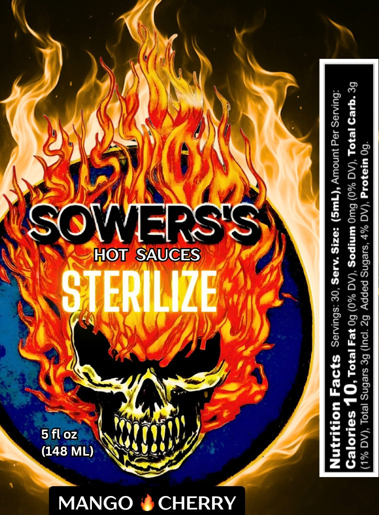 Sterilize (Mango & Cherry) Hot Sauce 5 fl oz (148 ml) - Sowers’s Hot Sauces