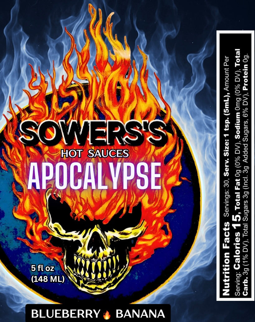 Apocalypse (Blueberry Banana) Hot Sauce 5 fl oz (148 ml) - Sowers’s Hot Sauces