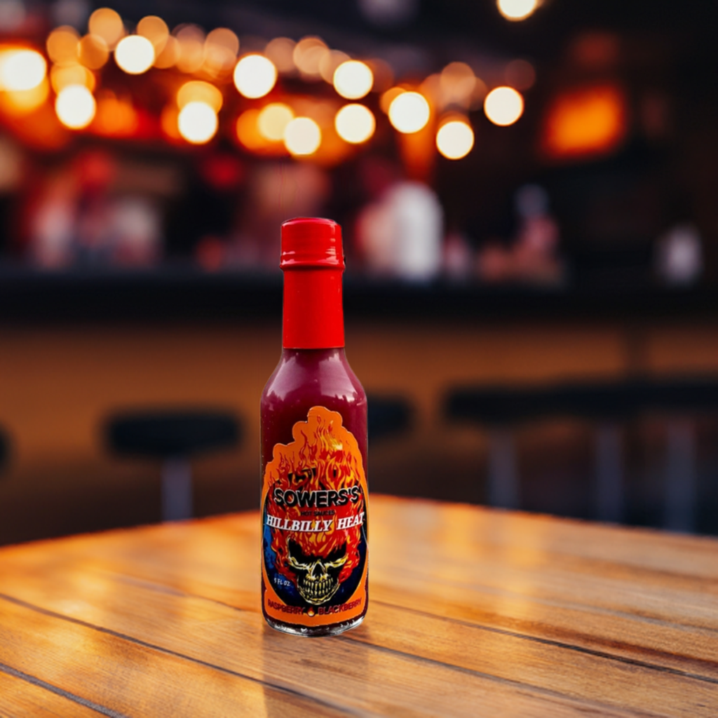 Hillbilly Heat 5 fl oz (Raspberry, Black Berry & Honey Whisky) - Sowers’s Hot Sauces
