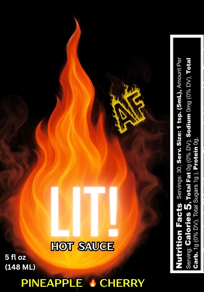 LIT "AF" (Pineapple & Cherry) Hot Sauce 5 fl oz (148ml) - Sowers’s Hot Sauces 