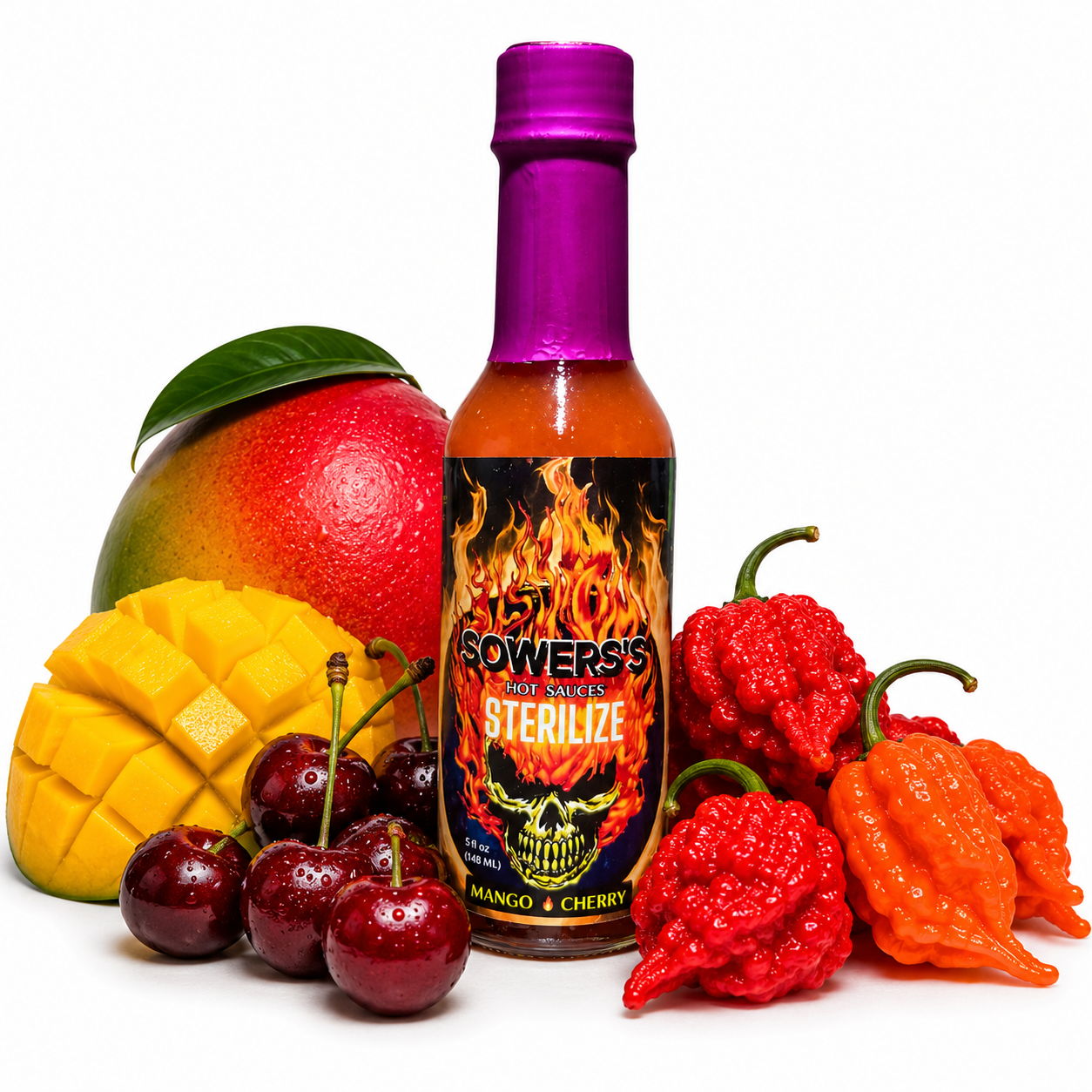 Sterilize (Mango & Cherry) Hot Sauce 5 fl oz (148 ml) - Sowers’s Hot Sauces 
