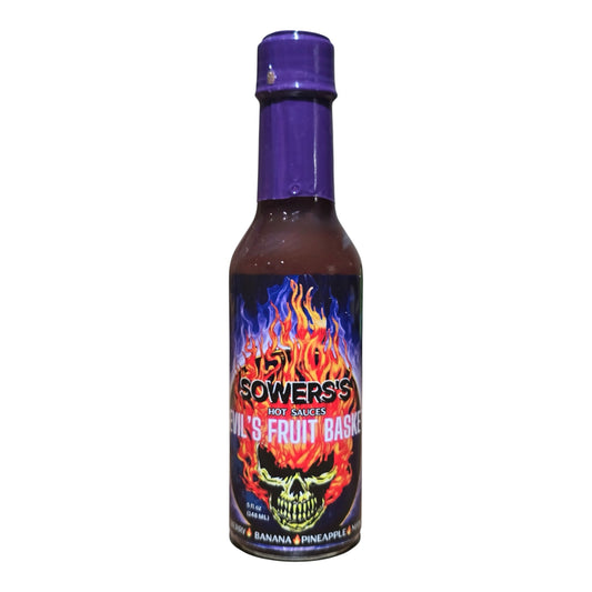 Devil's Fruit Basket - Blueberries, Banana, Mango, Pineapple, Peach Hot Sauce - 5 fl oz (148ml) - Sowers’s Hot Sauces 
