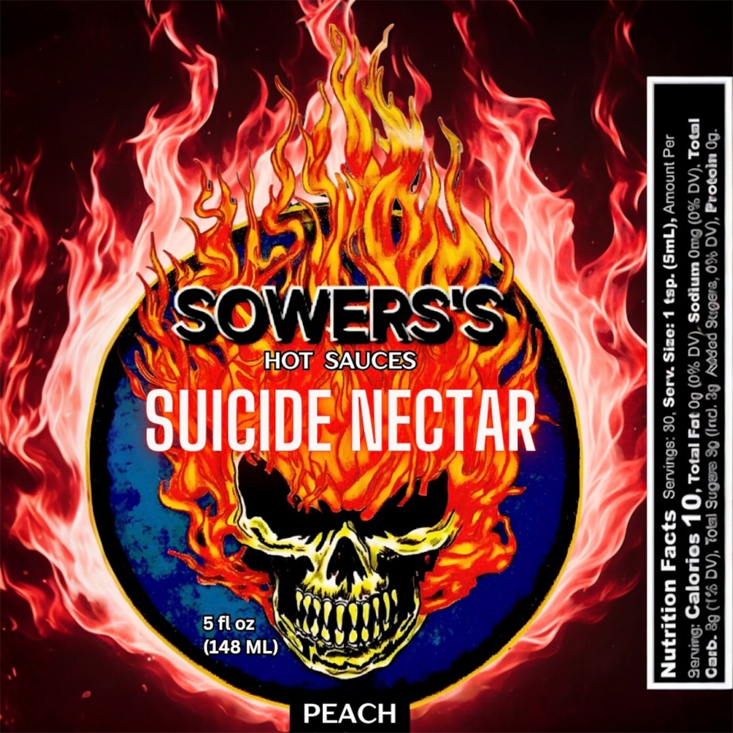 Suicide Nectar (Peach) Hot Sauce 5 fl oz (148 ml) - Sowers’s Hot Sauces 