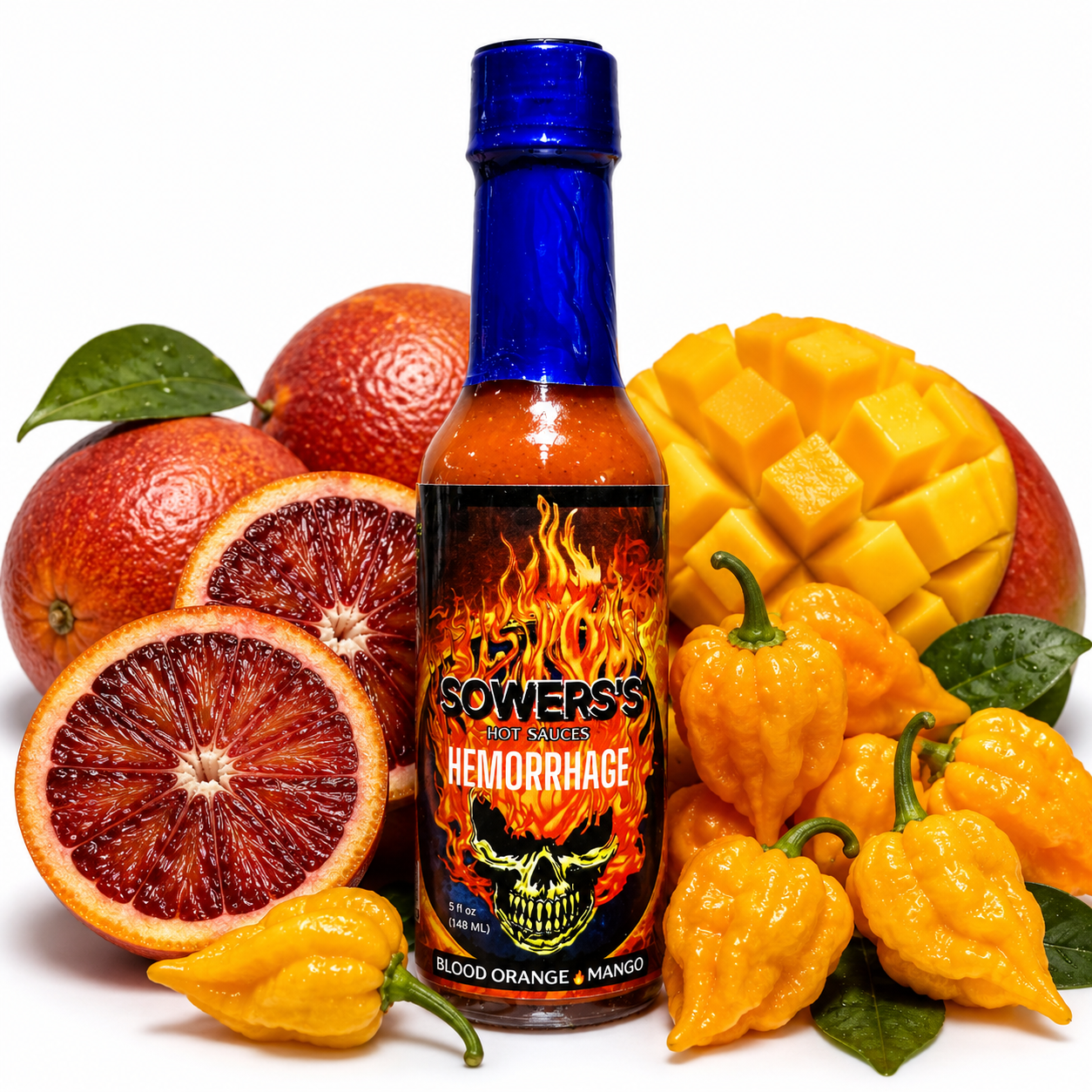 Hemorrhage (Blood Orange & Mango) Hot Sauce 5 fl oz (148 ml) - Sowers’s Hot Sauces 