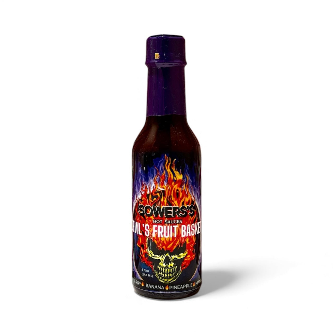 Devil's Fruit Basket - Blueberries, Banana, Mango, Pineapple, Peach Hot Sauce - 5 fl oz (148ml) - Sowers’s Hot Sauces 