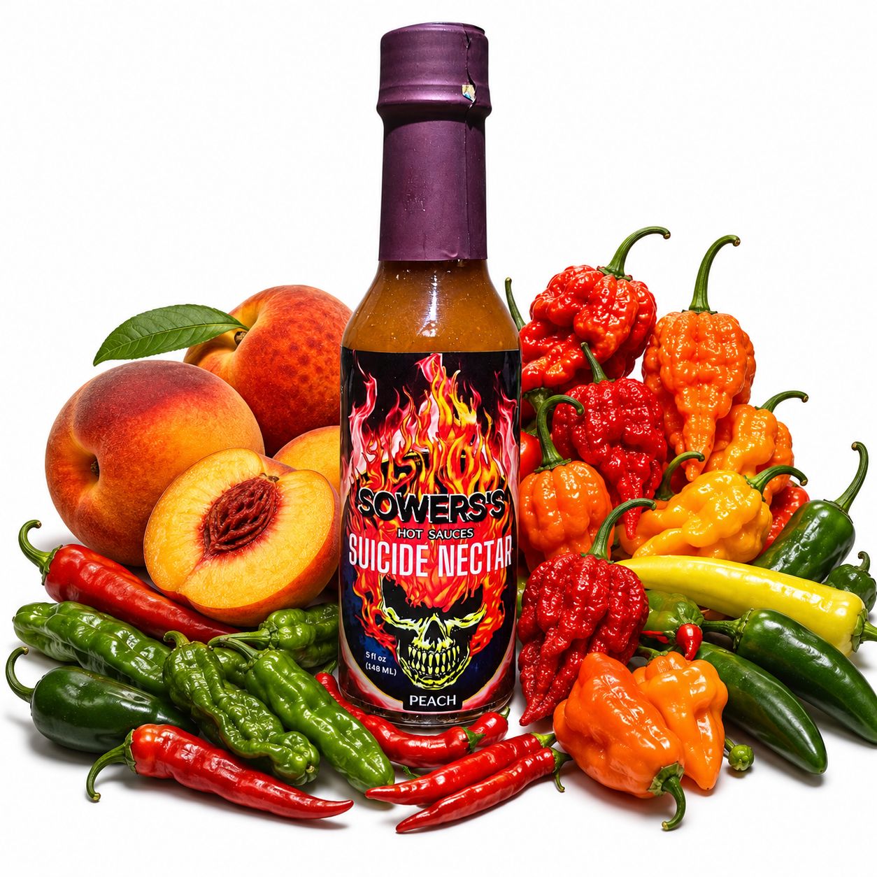 Suicide Nectar (Peach) Hot Sauce 5 fl oz (148 ml) - Sowers’s Hot Sauces 
